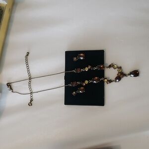 Gold and bronze necklace/earrings